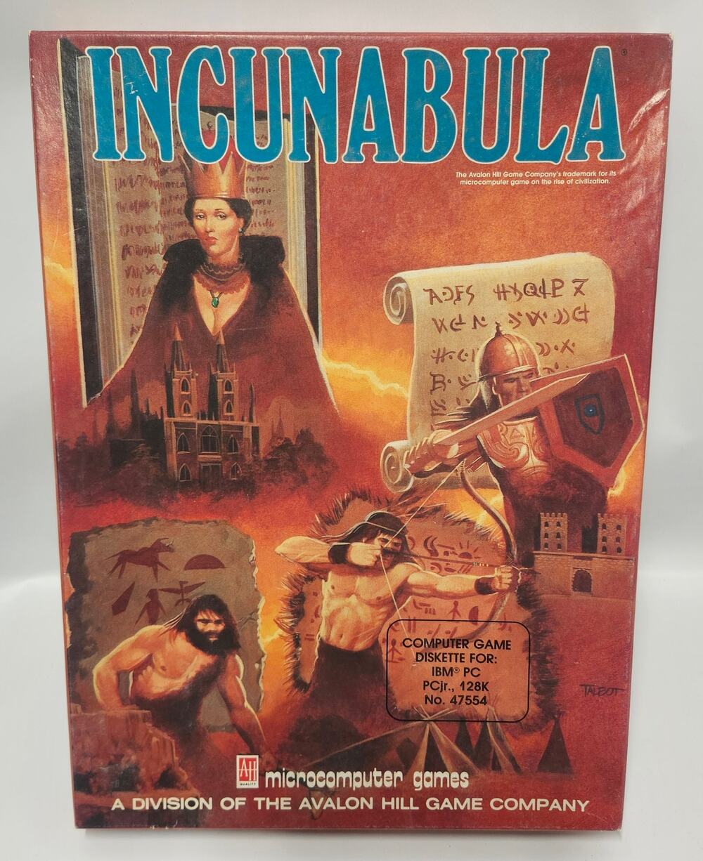 Vintage 1984 Incunabula Avalon Hill IBM PC PCjr 128K Computer Game Disk